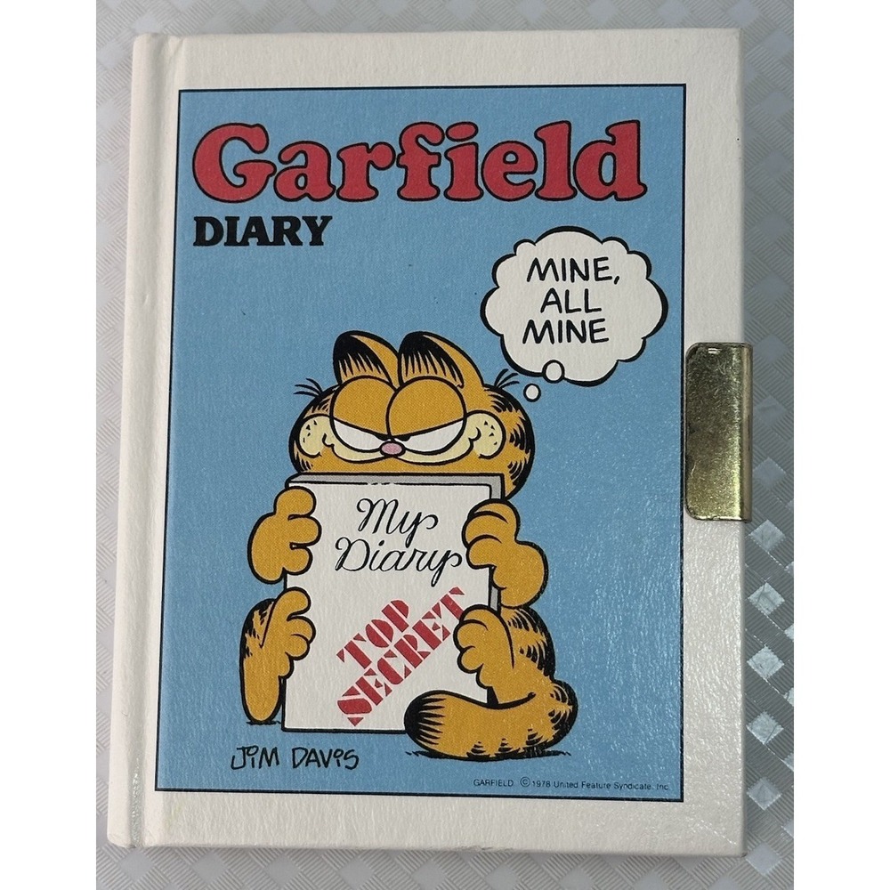 VTG 1978 Garfield Diary Locking Journal Jim Davis United Feature Syndicate‎